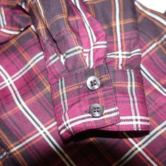 Banana Republic Women's Shirt Dress Size 00P NWT Long Sleeves Purple Black Plaid - Picture 4 of 9